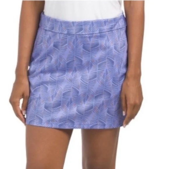 Greg Norman Play Dry Pull-On Golf Skort Leaf Print Purple Size Large, NWT - Picture 3 of 16
